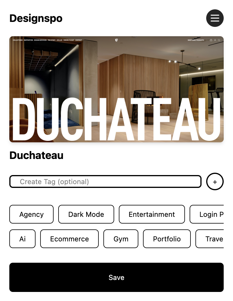 Designspo Chrome Extension Preview